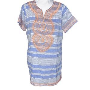 THML embroidered boho shirt dress medium